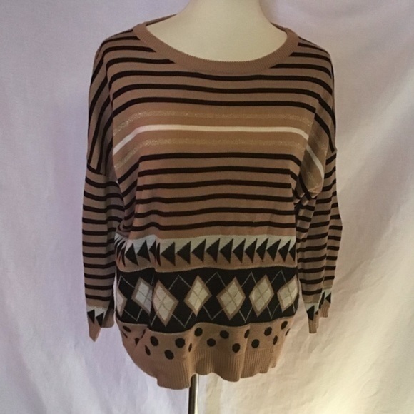 3 for 20 $ bundle Striped argyle sparkly oversized sweater - Picture 6 of 8